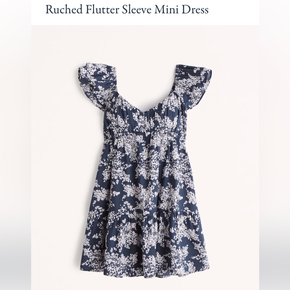 Abercrombie Ruched Flutter Sleeve Mini Dress